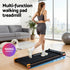 2 Side Walking Pad Treadmill with Massage Function Fitness 380mm Black
