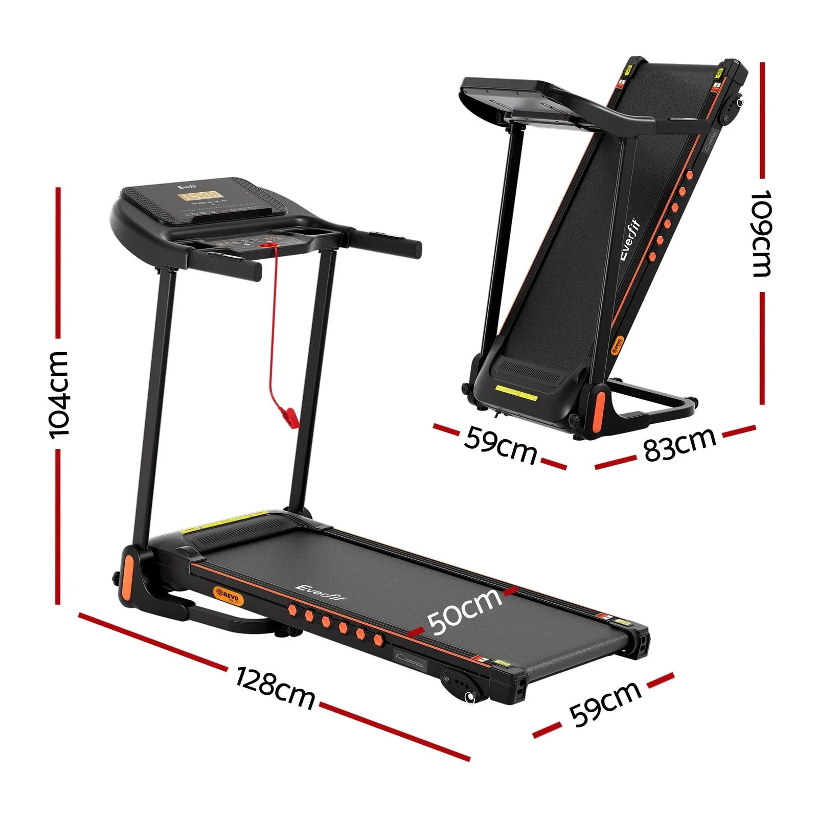 Treadmill Electric Home Gym Fitness Exercise Equipment Incline 390mm