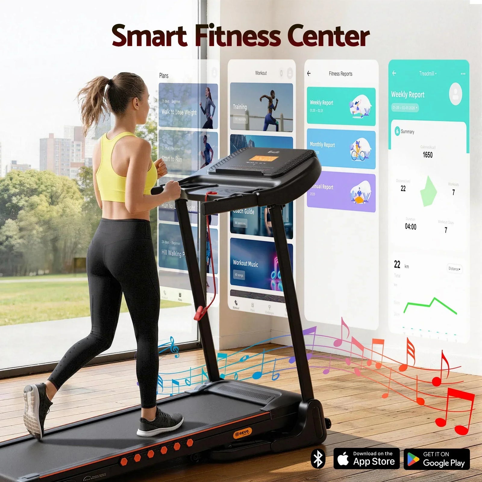 Treadmill Electric Home Gym Fitness Exercise Equipment Incline 390mm