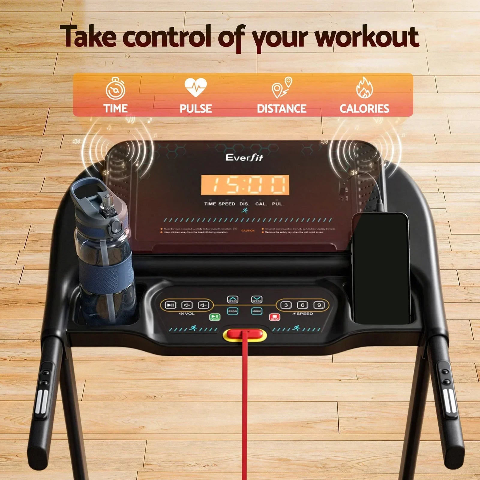 Treadmill Electric Home Gym Fitness Exercise Equipment Incline 390mm