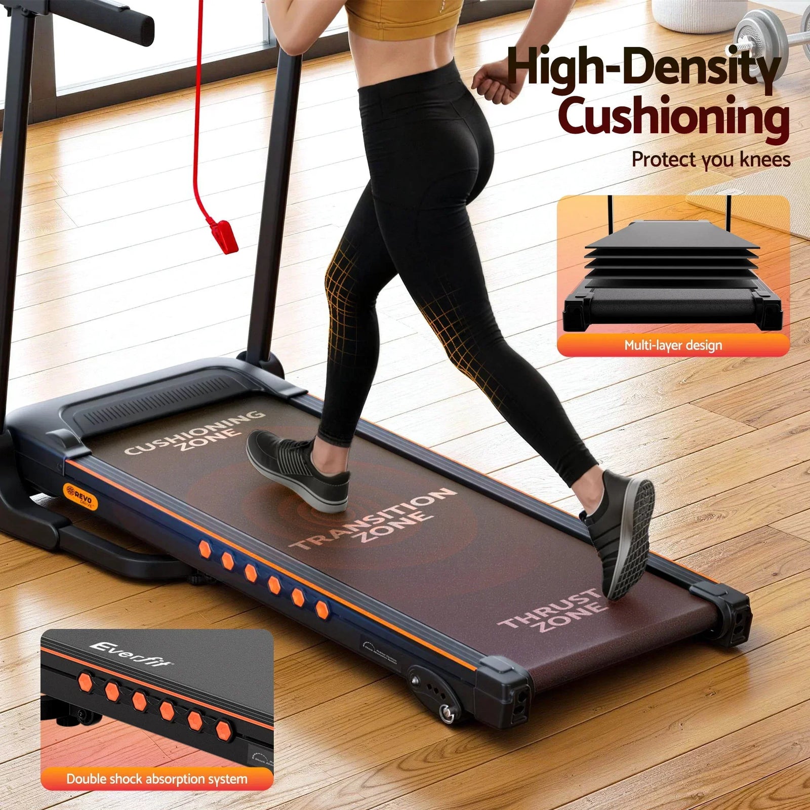 Treadmill Electric Home Gym Fitness Exercise Equipment Incline 390mm