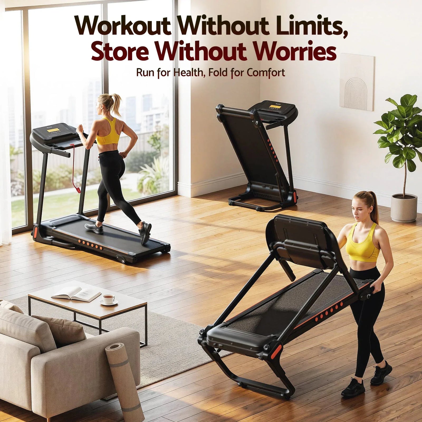 Treadmill Electric Home Gym Fitness Exercise Equipment Incline 390mm