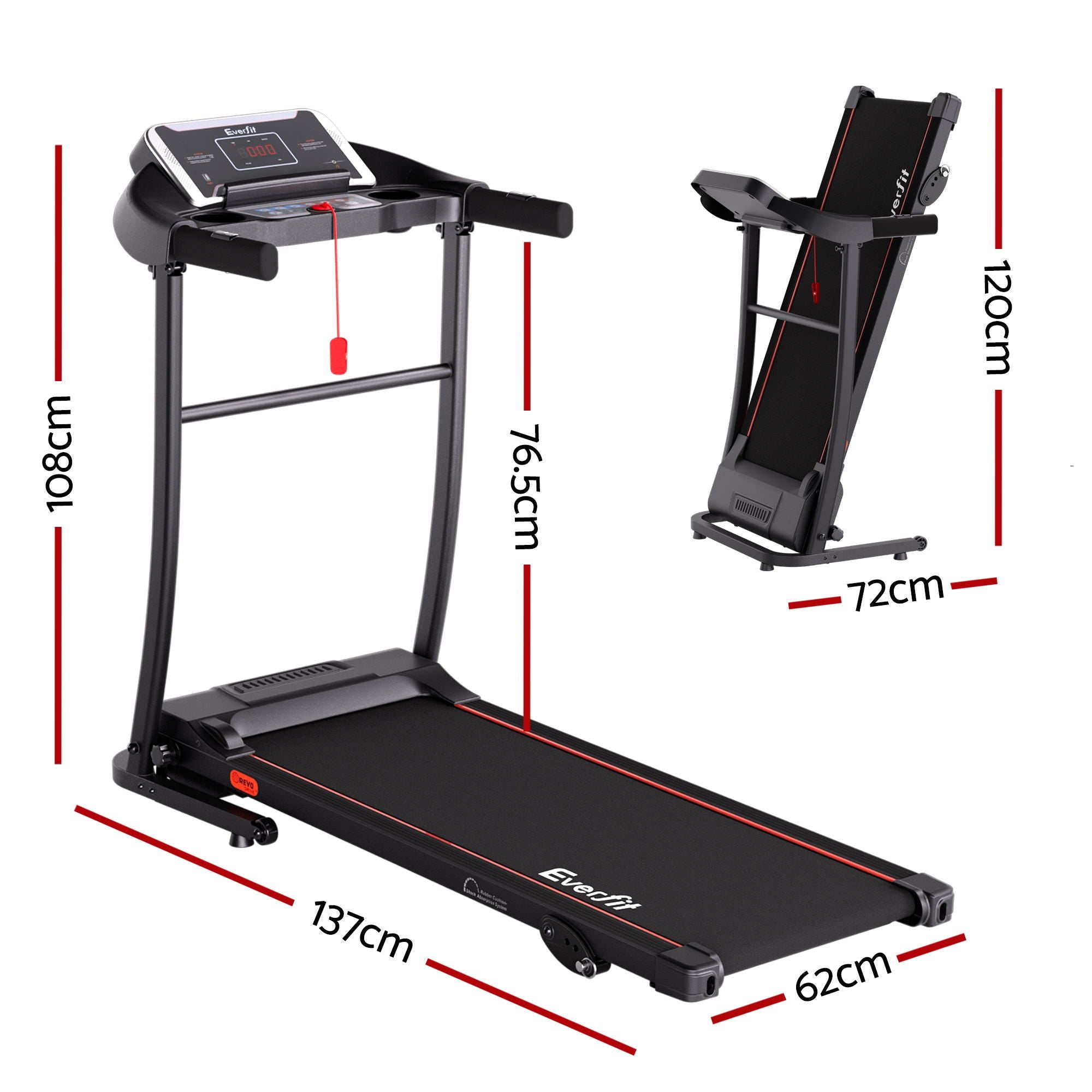 Treadmill Electric Home Gym Fitness Exercise Machine Incline 400mm