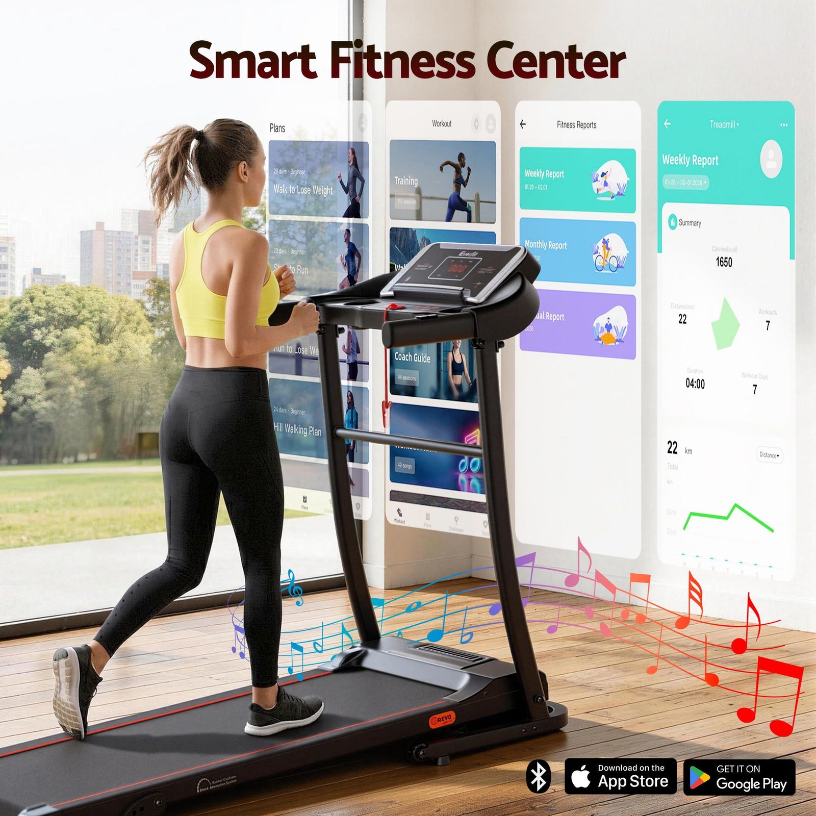 Treadmill Electric Home Gym Fitness Exercise Machine Incline 400mm