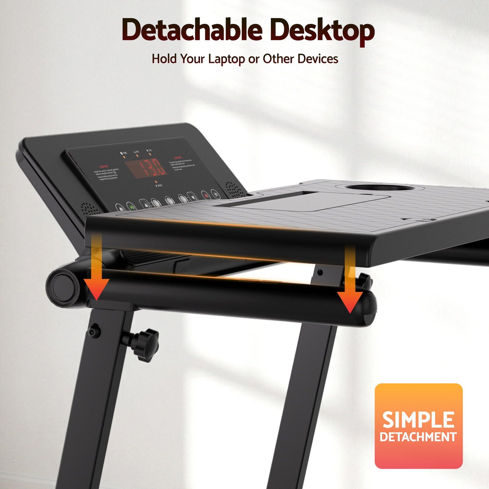Treadmill Electric Walking Pad Foldable Incline for Home Office Gym Black