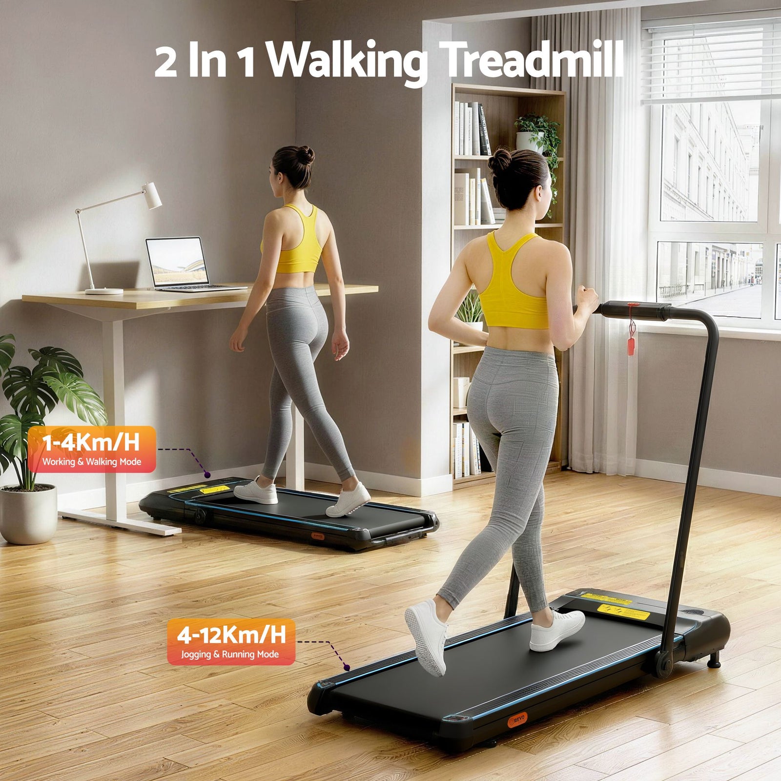 Treadmill Electric Walking Pad Under Desk Home Gym Fitness 420mm Remote
