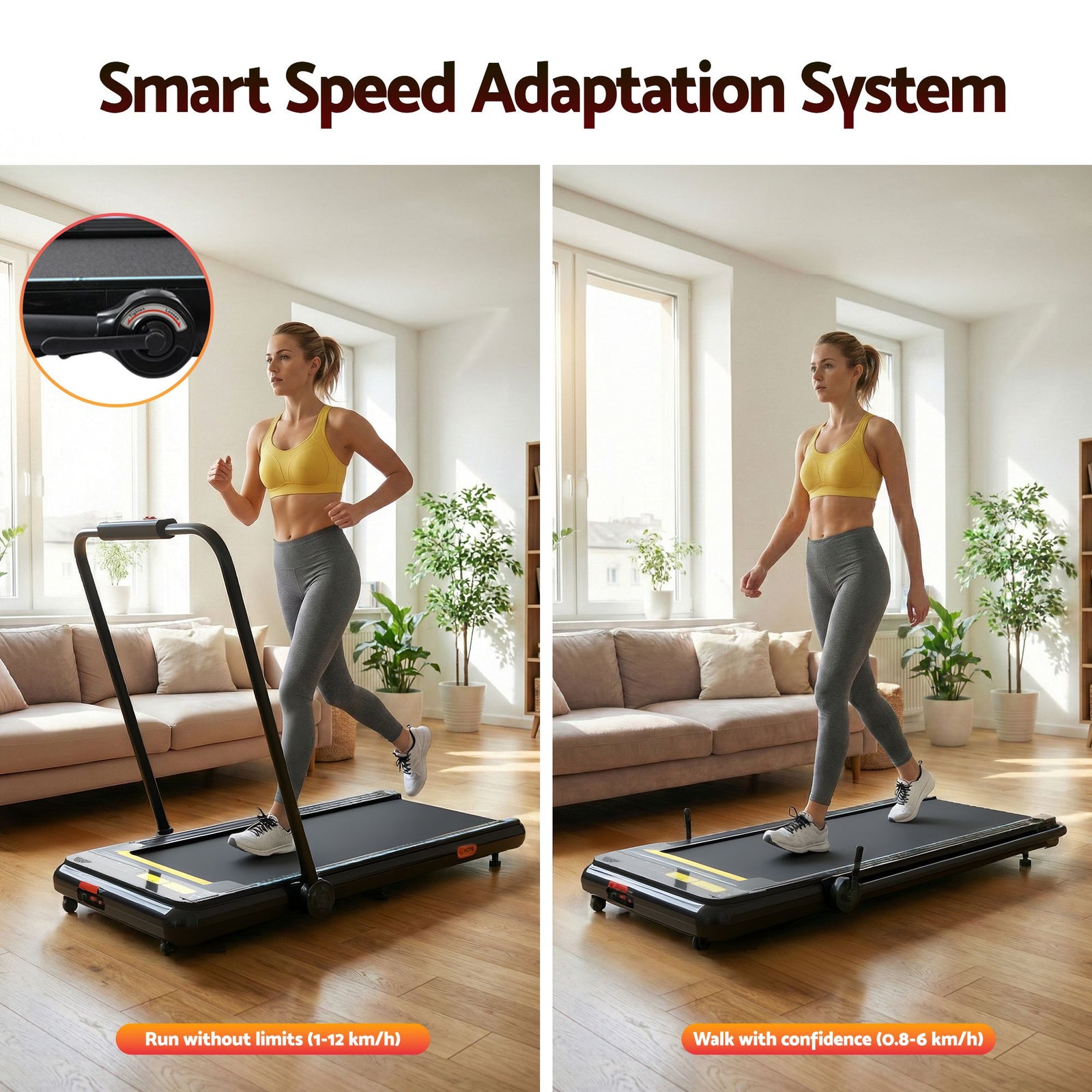 Treadmill Electric Walking Pad Under Desk Home Gym Fitness 420mm Remote