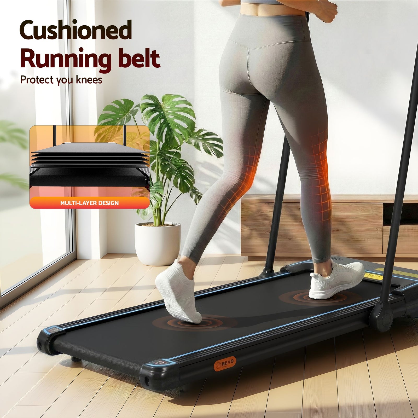Treadmill Electric Walking Pad Under Desk Home Gym Fitness 420mm Remote