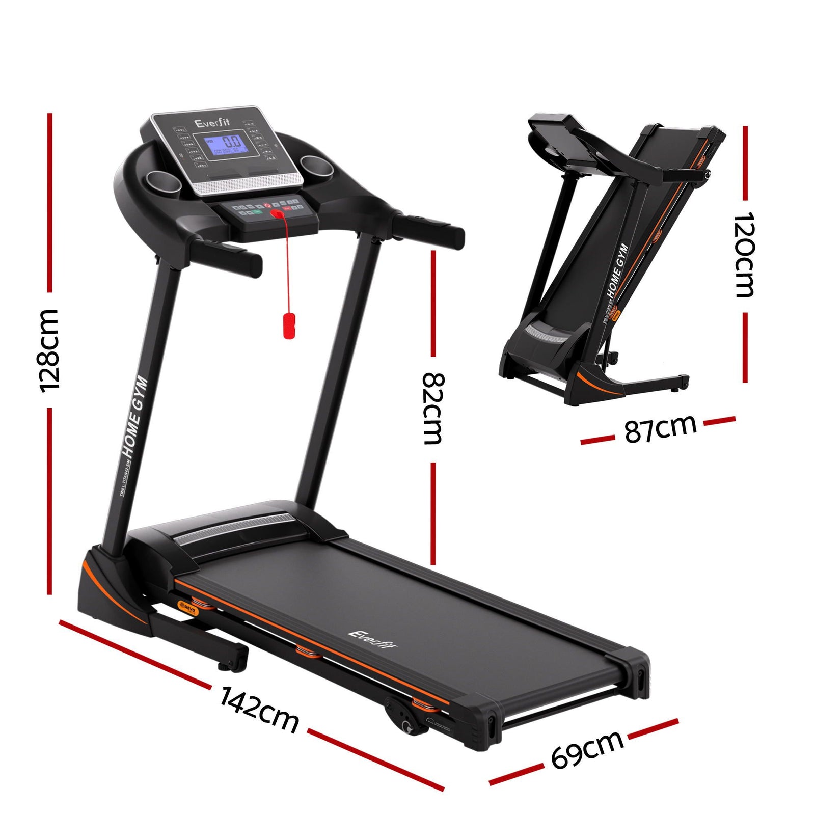 Treadmill Electric Home Gym Fitness Exercise Machine Hydraulic 420mm