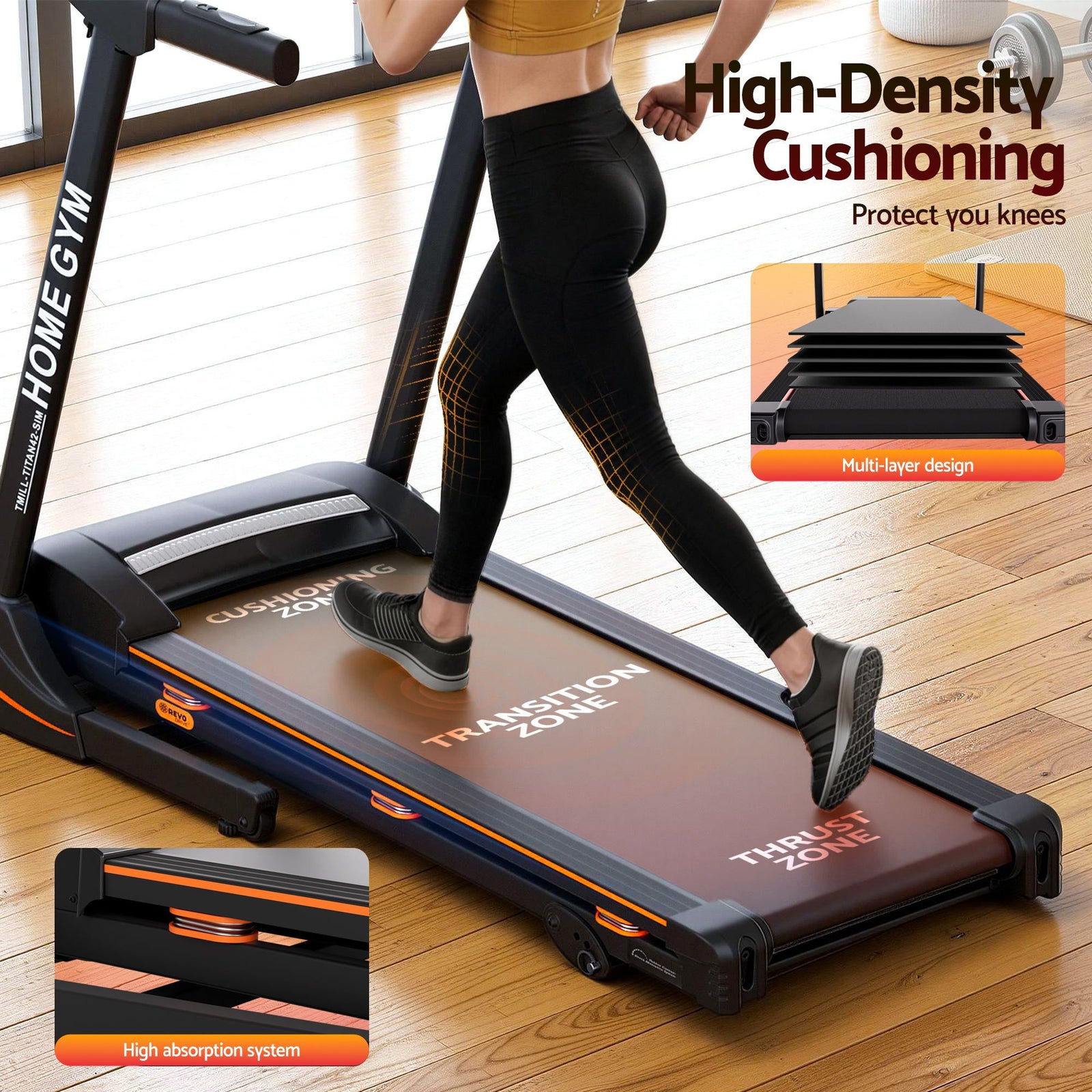 Treadmill Electric Home Gym Fitness Exercise Machine Hydraulic 420mm