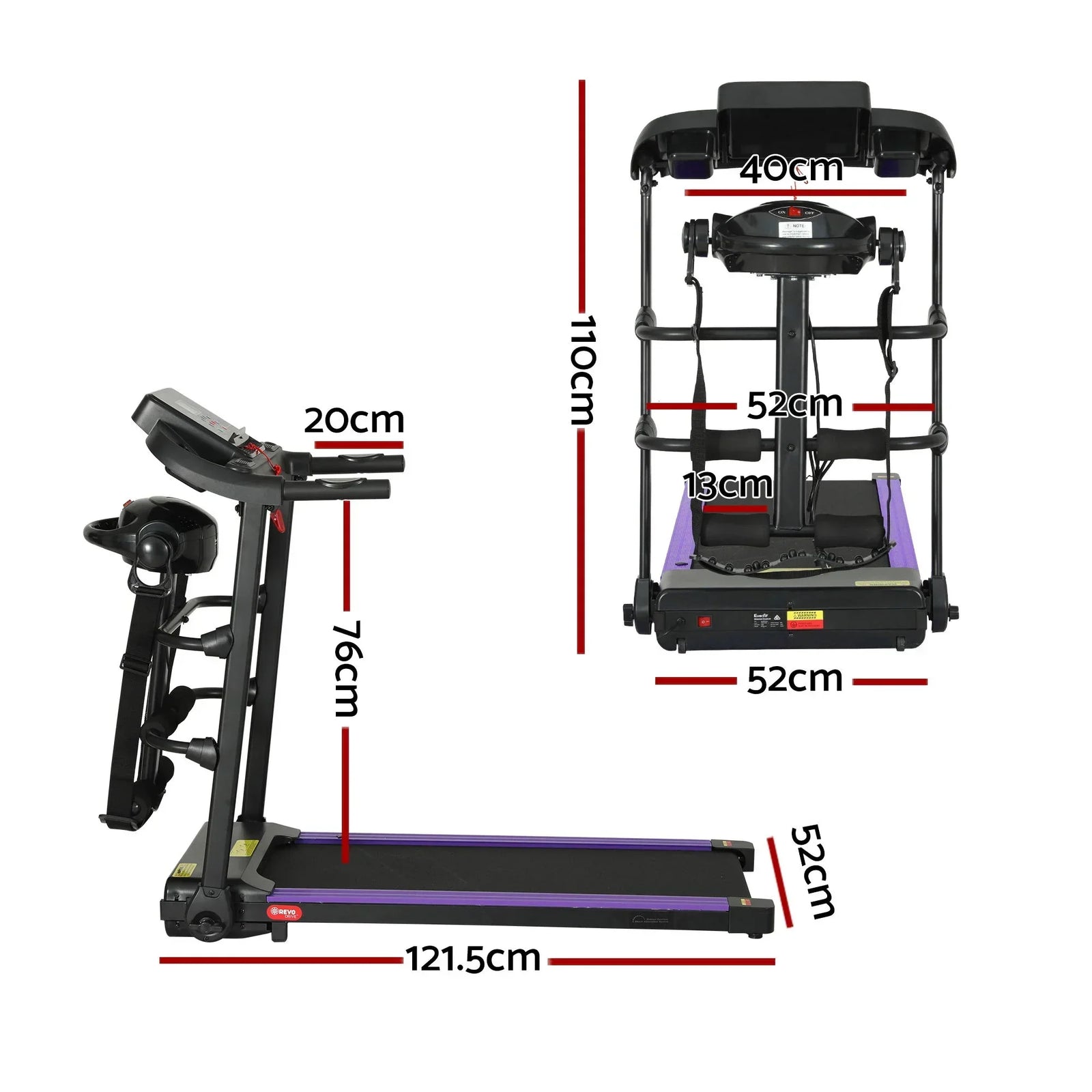 Treadmill Electric Home Gym Fitness Exercise Machine w/ Massager 400mm