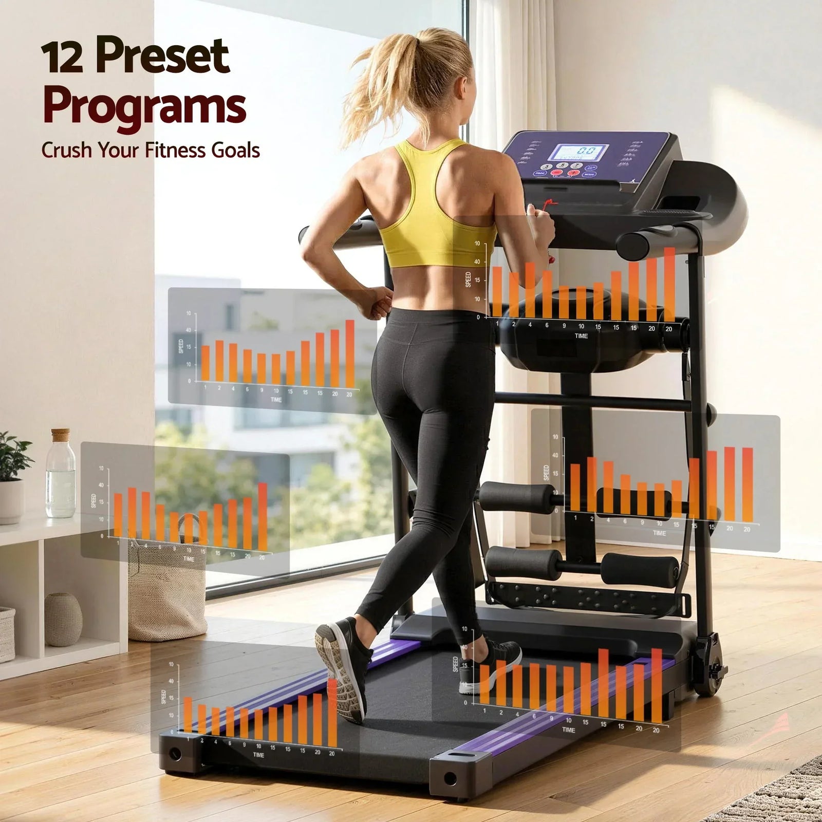 Treadmill Electric Home Gym Fitness Exercise Machine w/ Massager 400mm