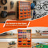 39‑Drawer Tool Organizer – Hardware Storage Cabinet Anti‑Drop Clear/Orange