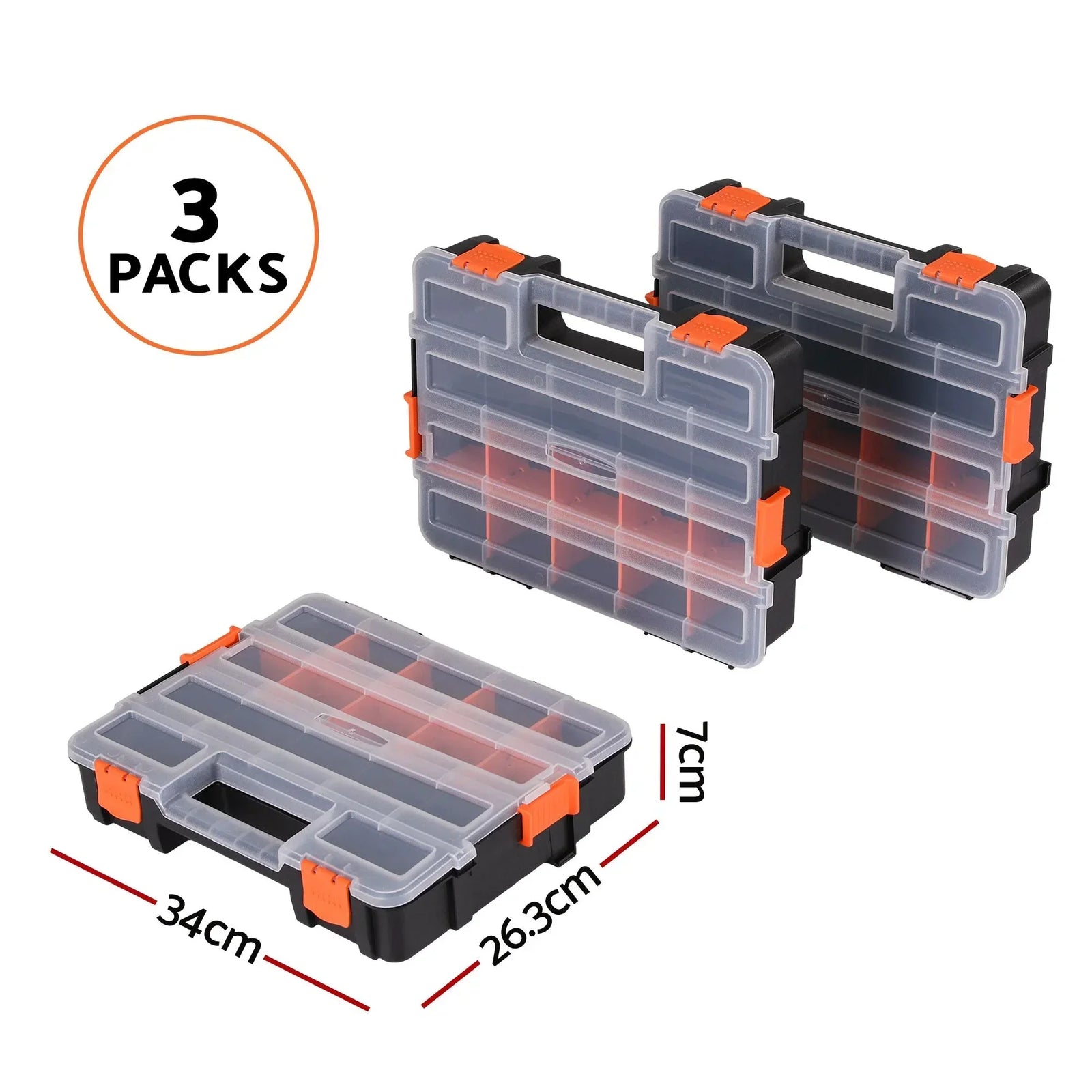 3 Pack Tool Box Organizer with Hardware Storage Box for Small Parts
