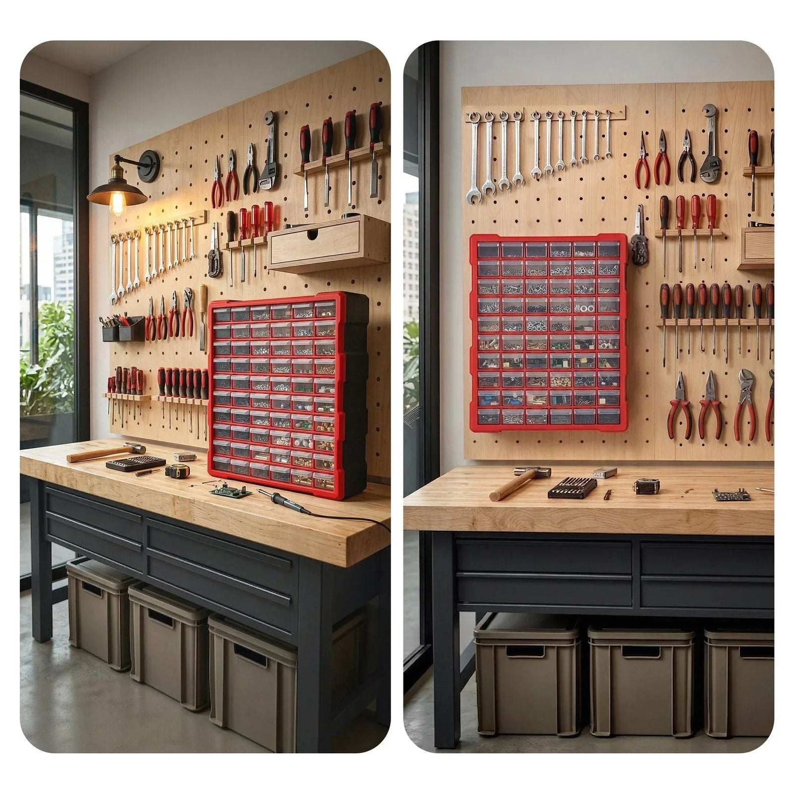 60-Drawer Tool Storage Cabinet, Anti-Drop Hardware Organizer Storage Box