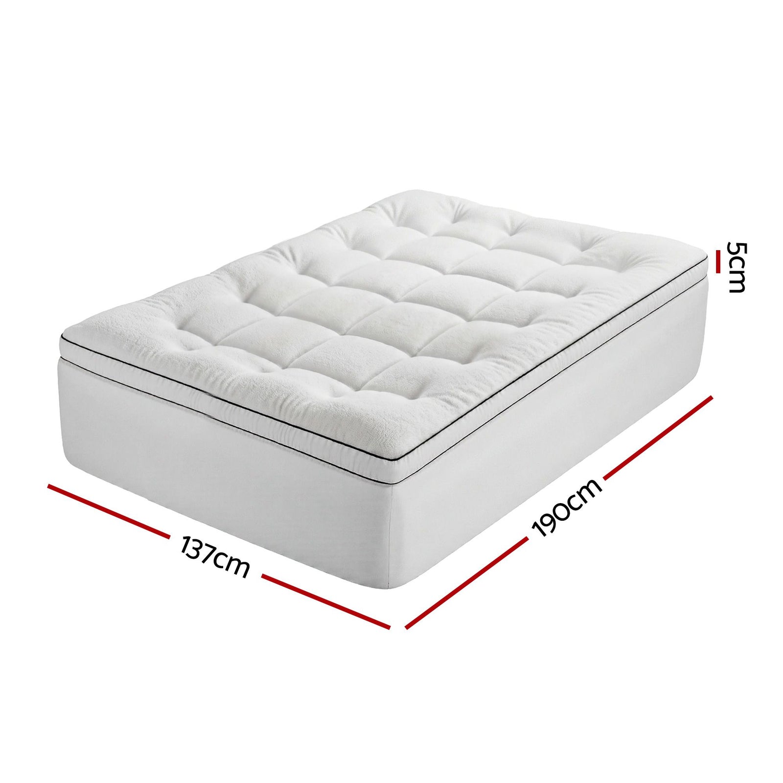 5cm Pillow Top Mattress Topper Coral Fleece Winter Warm Double Bed