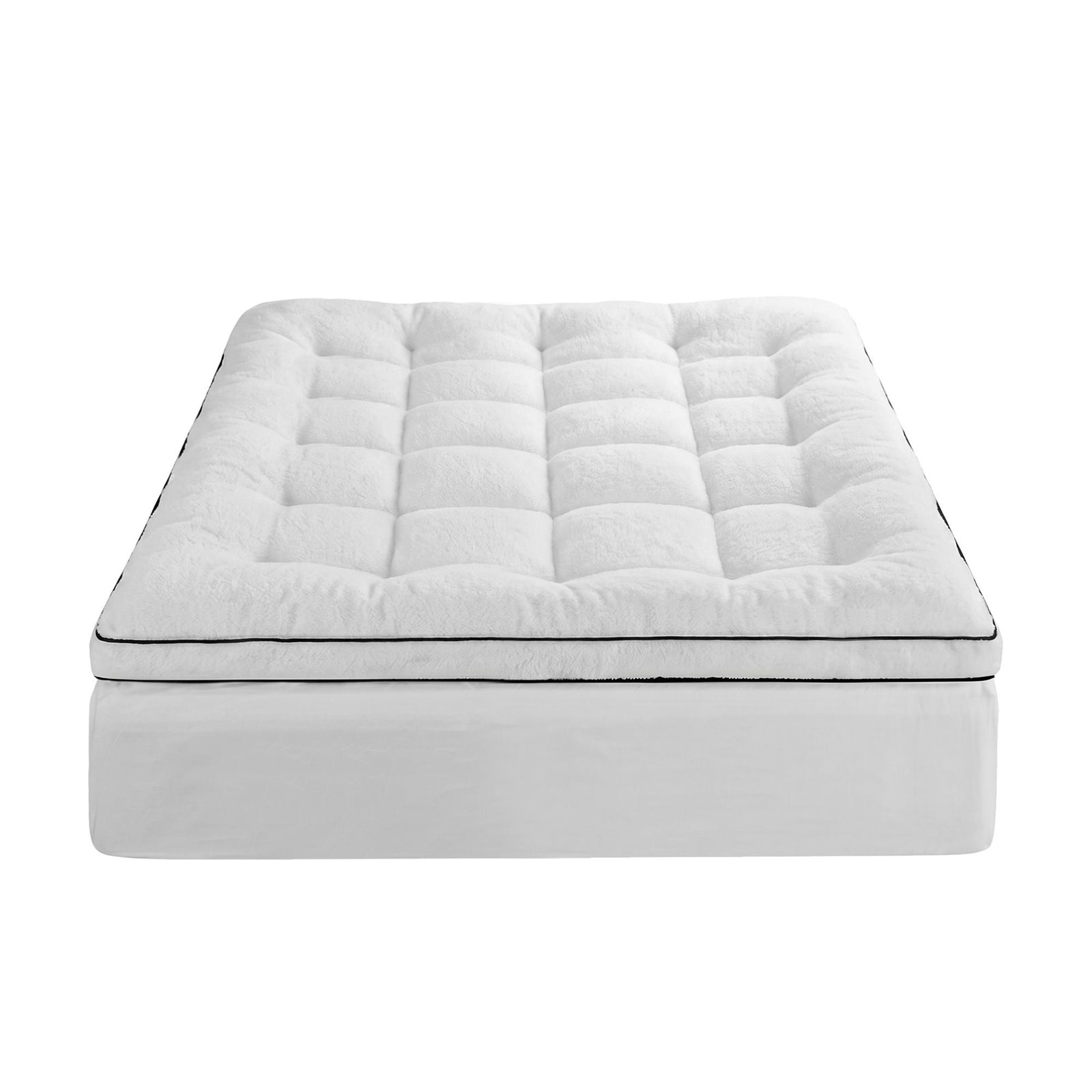 5cm Pillow Top Mattress Topper Coral Fleece Winter Warm Double Bed