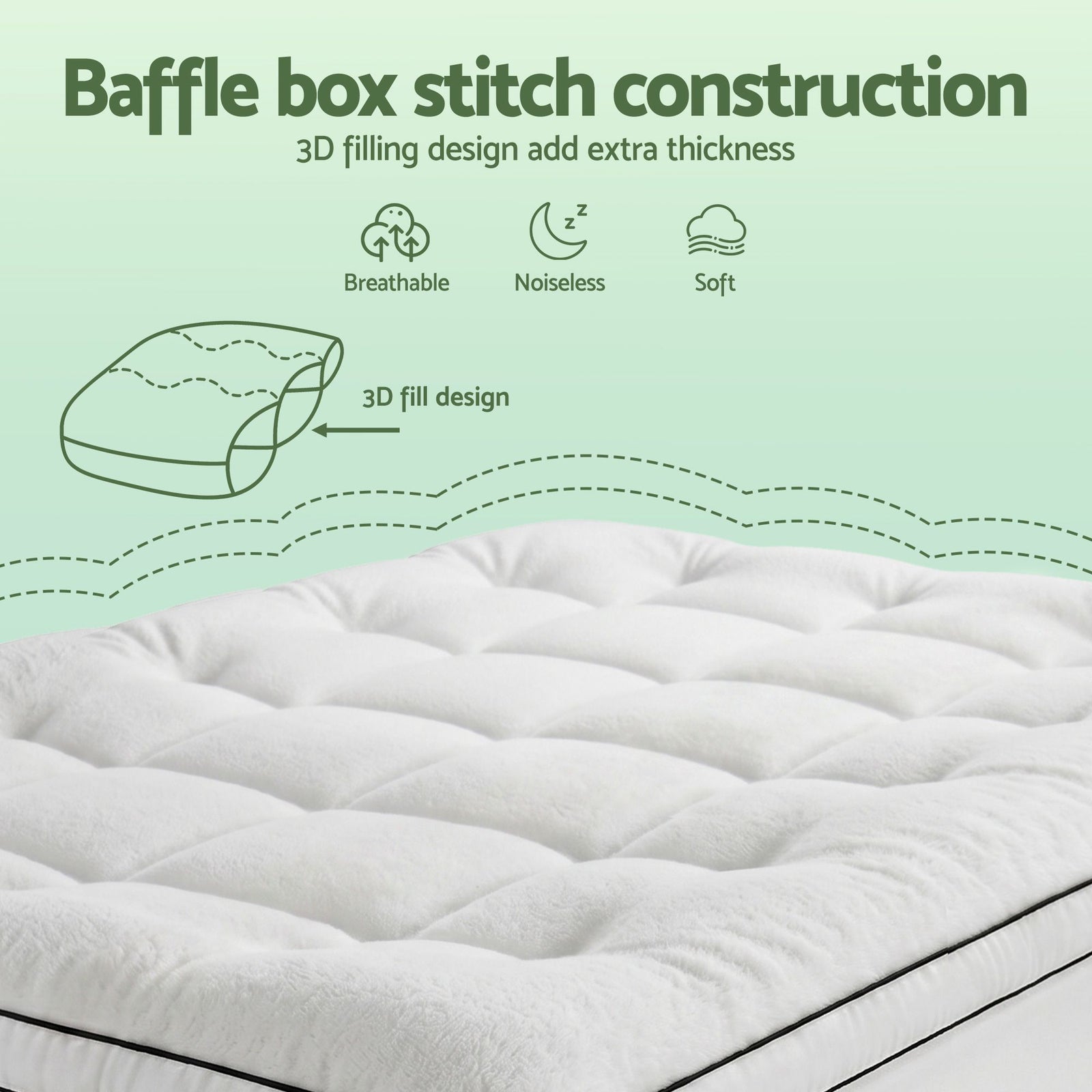 5cm Pillow Top Mattress Topper Coral Fleece Winter Warm Double Bed