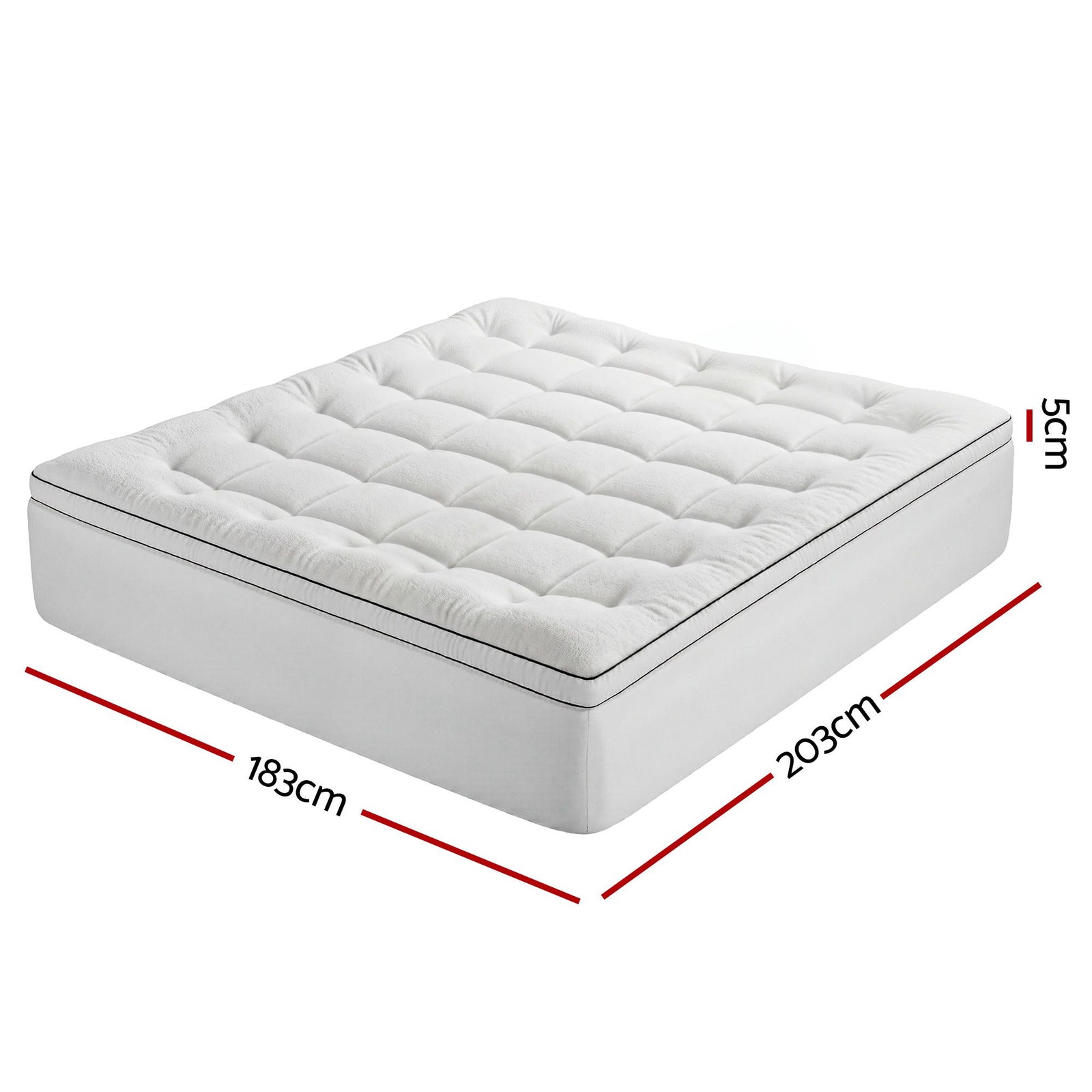 5cm Pillow Top Mattress Topper Coral Fleece Winter Warm King Bed