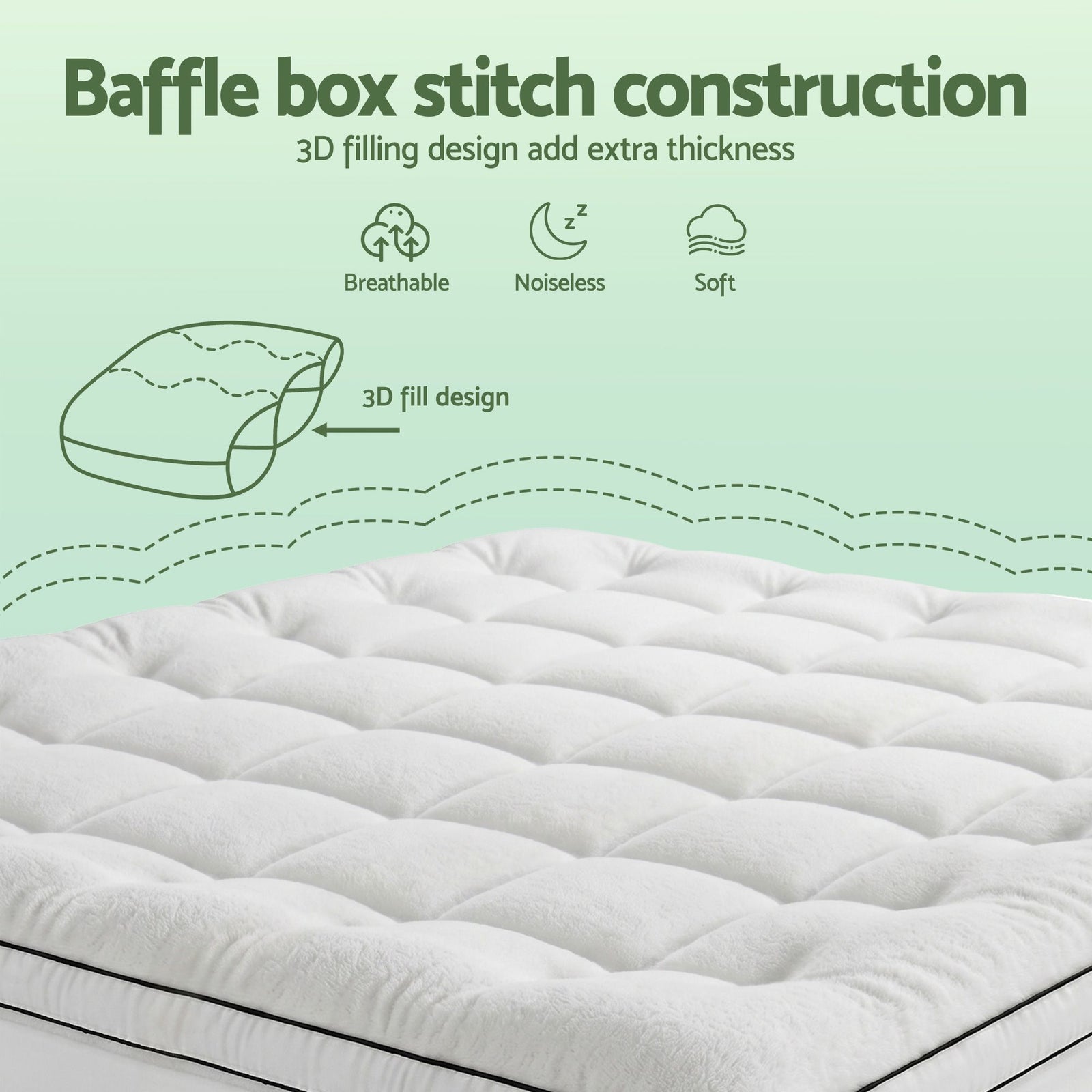 5cm Pillow Top Mattress Topper Coral Fleece Winter Warm King Bed