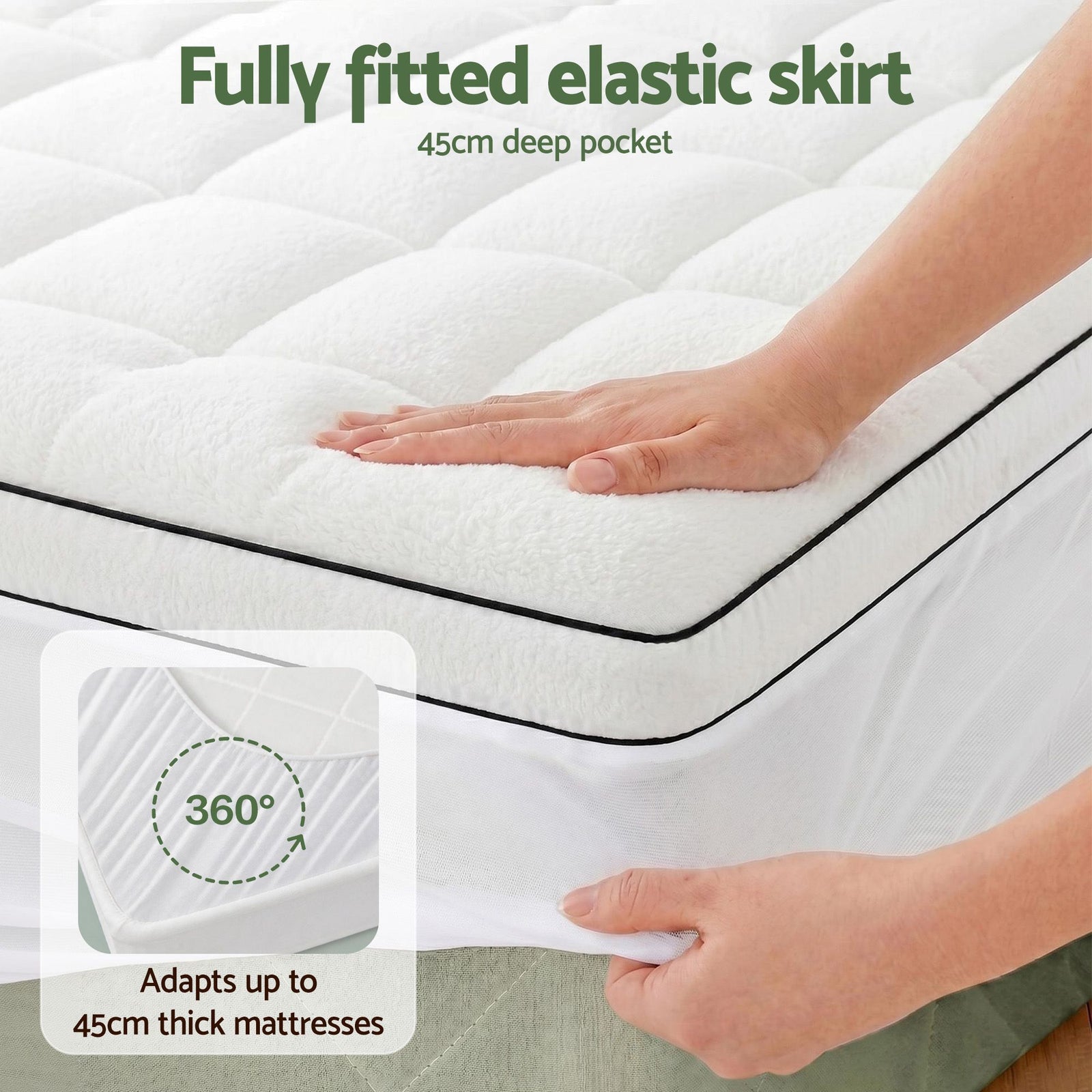 Mattress Topper King Single – 5cm Coral Fleece, 1000GSM Pillowtop