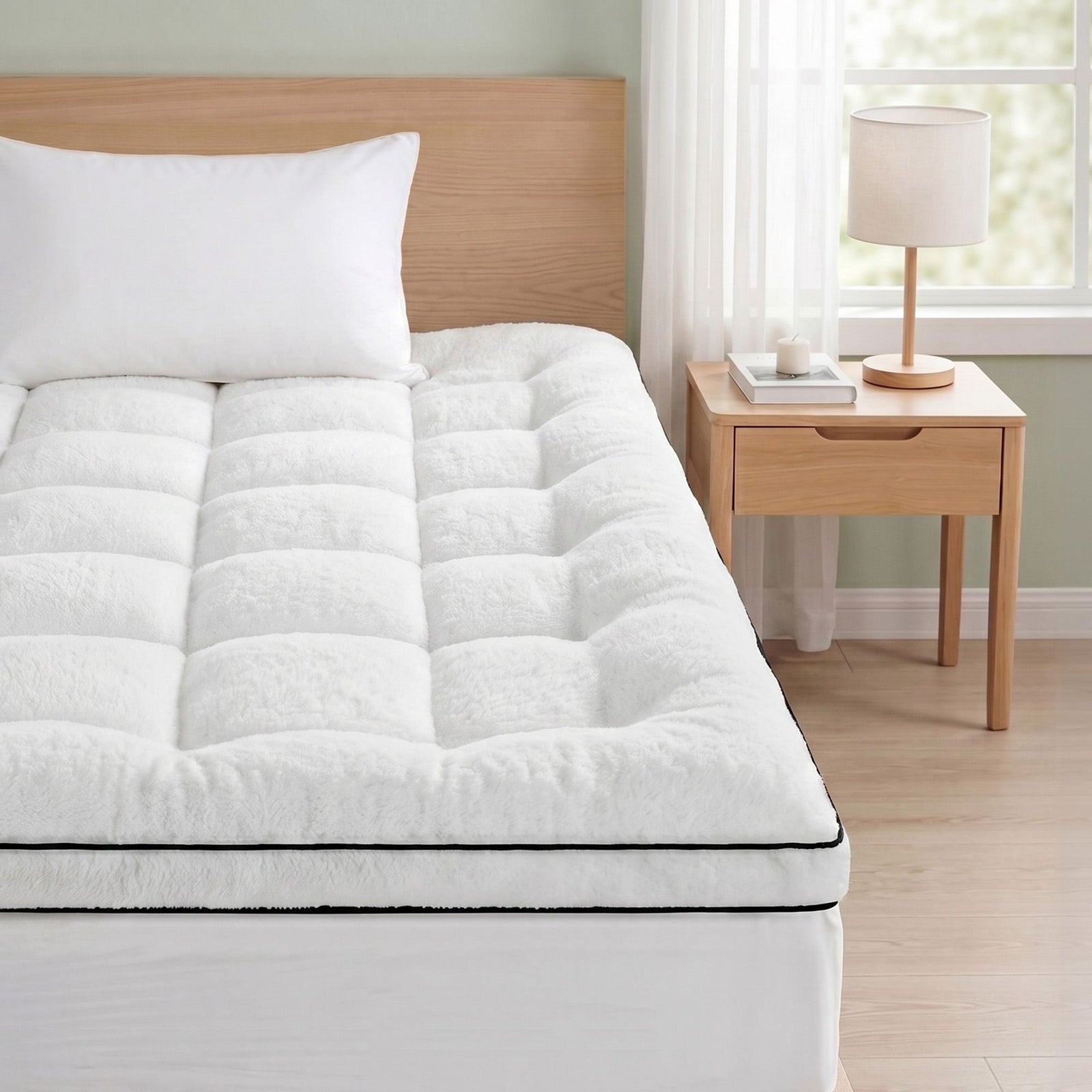 Mattress Topper King Single – 5cm Coral Fleece, 1000GSM Pillowtop