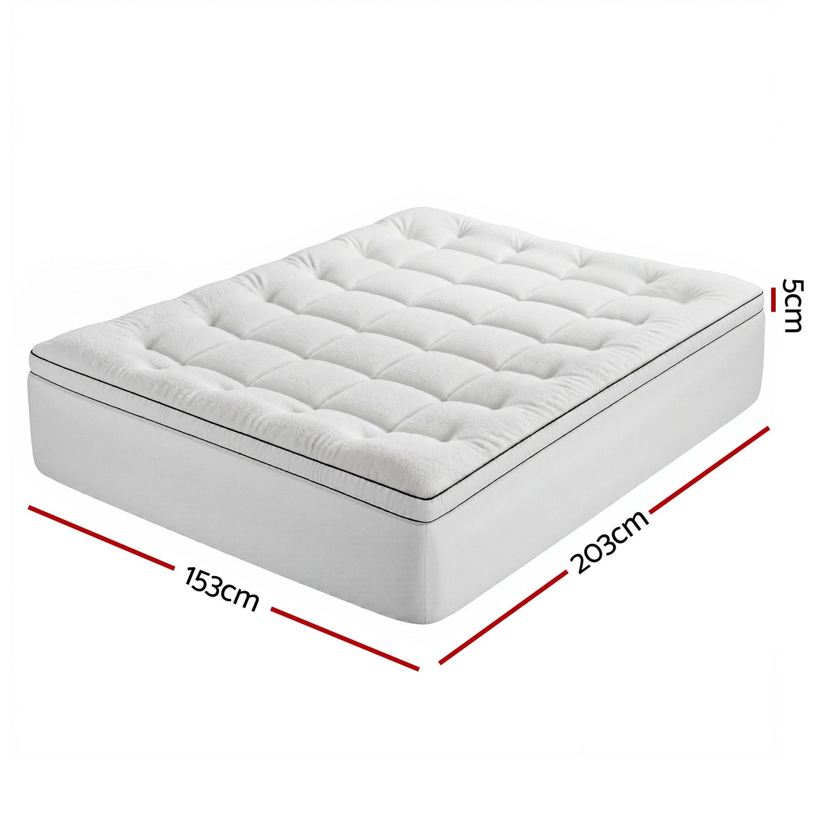 Mattress Topper Queen – 5cm Coral Fleece, 1000GSM Pillowtop