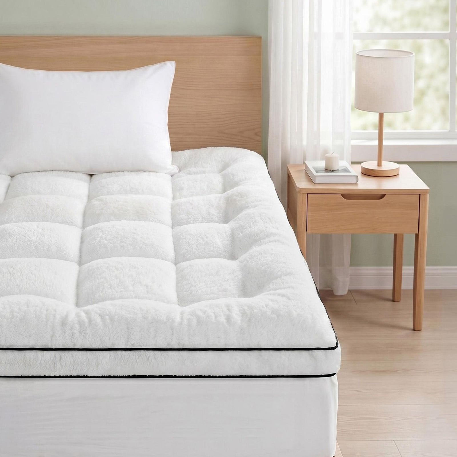 Mattress Topper Single – 5cm Coral Fleece, 1000GSM Pillowtop