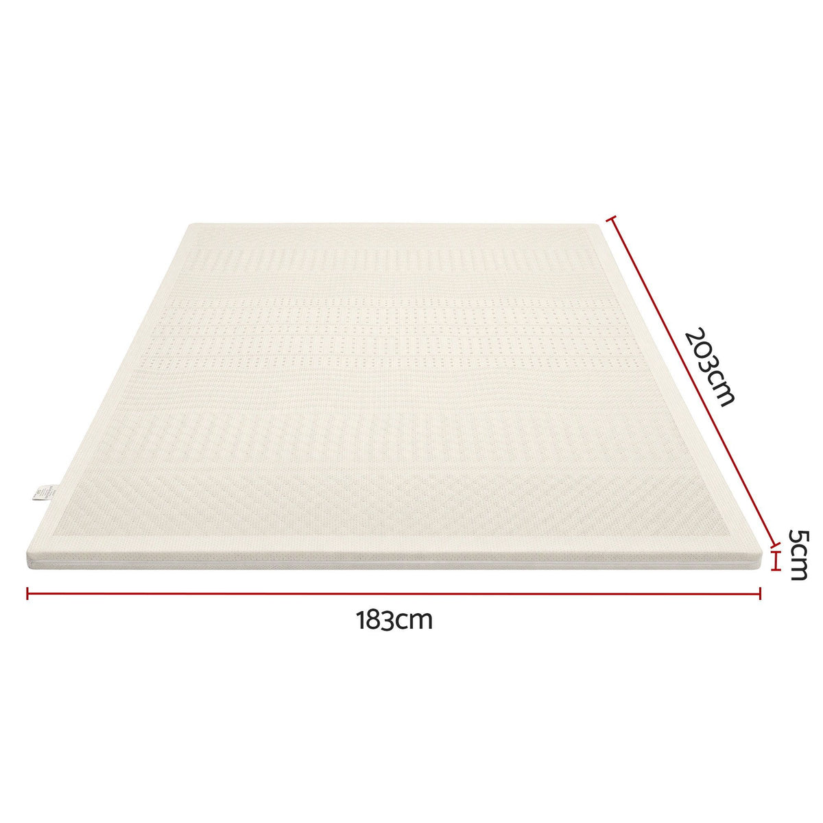 Giselle Bedding King Latex Mattress Topper 5cm 7 Zone 100% Natural Latex White