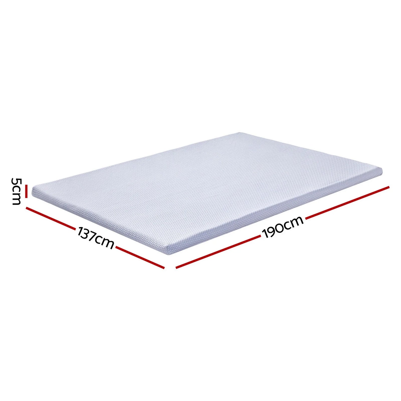 Latex Topper 100% Natural Latex Toppers 7-zone w/ Ice Silk Cool-touch Fabric Cooling Cover Double 5cm