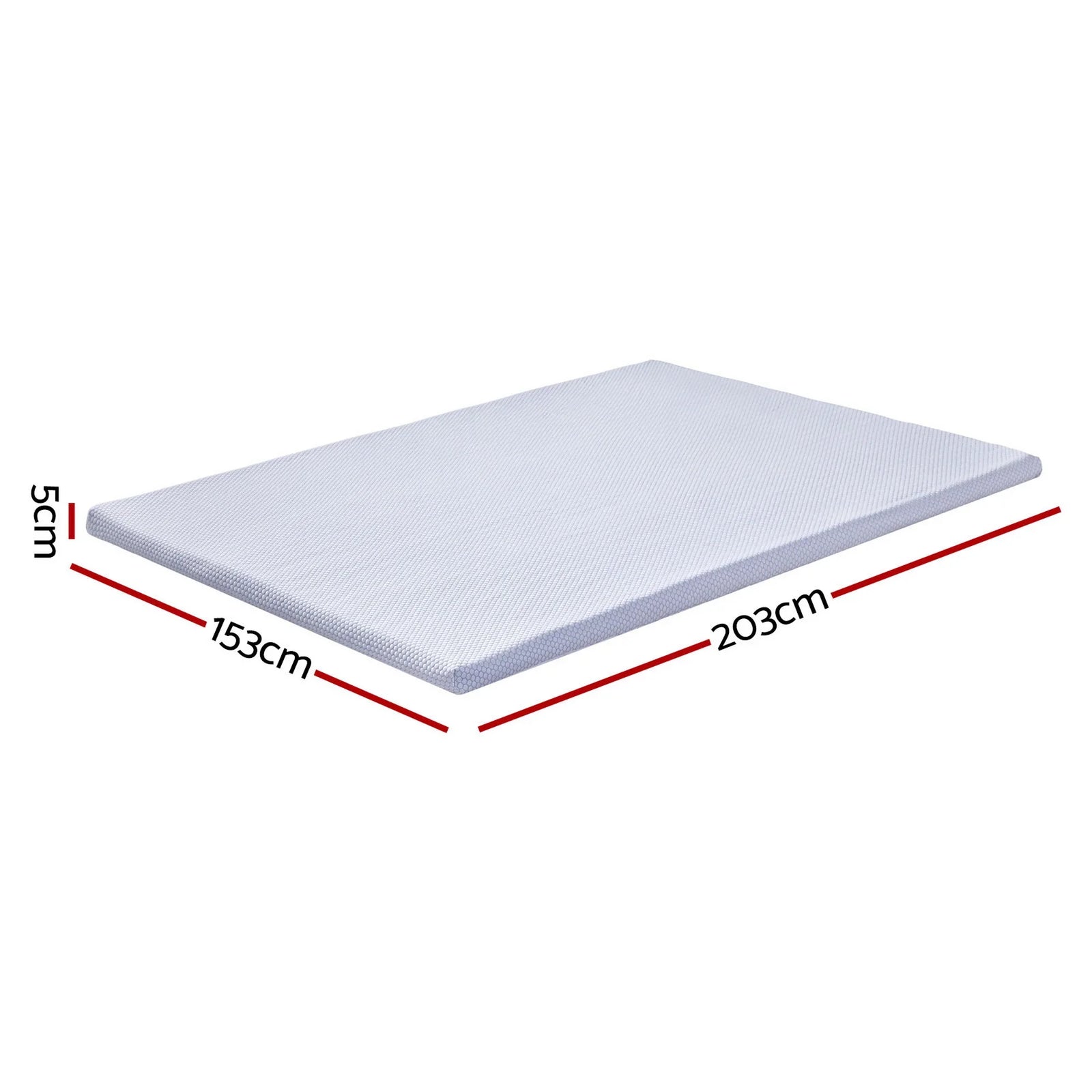 Latex Topper 100% Natural Latex Toppers 7-zone w/ Ice Silk Cool-touch Fabric Cooling Cover Queen 5cm