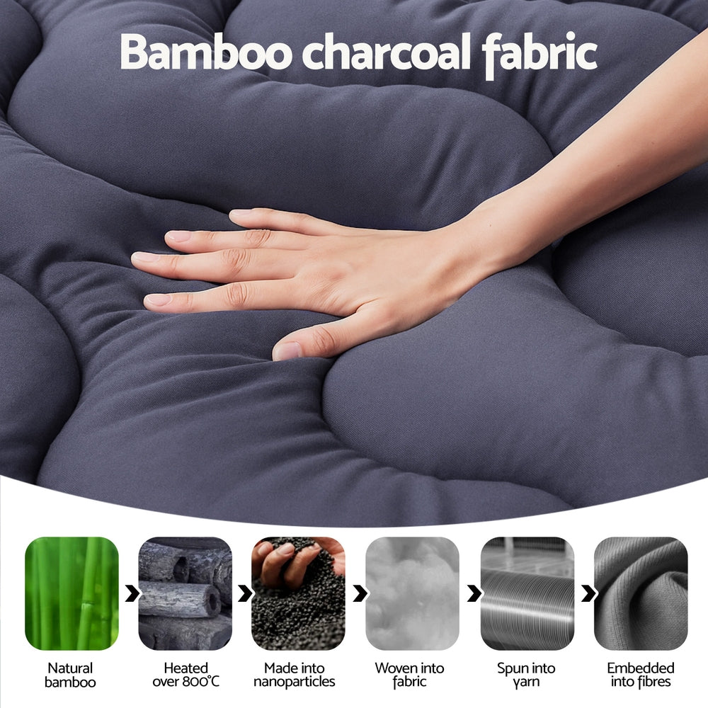 Giselle 5cm Mattress Topper Pillowtop toppers Bamboo Charcoal King