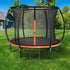 10FT Kids Trampline Safety Net Basketball Set Ladder Round