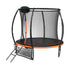 10FT Kids Trampline Safety Net Basketball Set Ladder Round