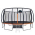 16FT Kids Enclosed Trampoline with Basketball Hoop Set & Ladder, Round