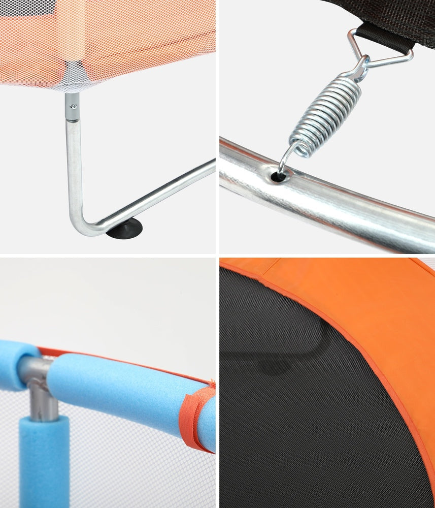 60 Inch Kids Trampoline Enclosure Safety Net Horizontal Bar