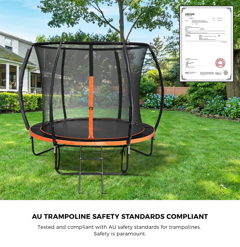 8FT Kids Trampoline Round Encosure Safety Net with Ladder