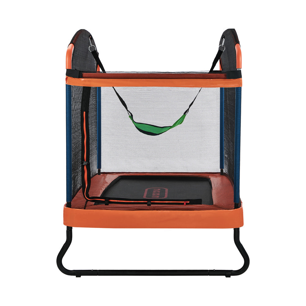 6FT Kids Trampoline with Swing Bar Rectangule Safety Enclosure