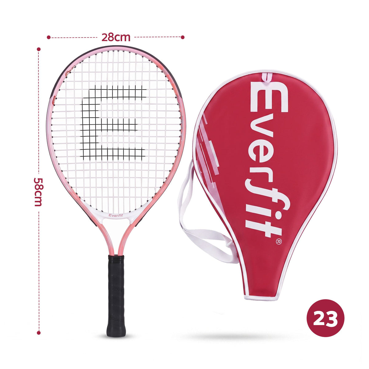 Title  23 Inch Tennis Racket Lightweight 200g for Adult and Junior Players Pink