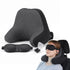 Wanderlite Travel Neck Pillow Portable for Airplane Memory Foam with Eyemask Earplugs Black