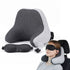 Wanderlite Travel Neck Pillow Portable for Airplane Memory Foam with Eyemask Earplugs Grey