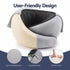 Wanderlite Hooded Travel Neck Pillow for Airplane Memory Foam with Eye Mask Earplugs, Light Grey