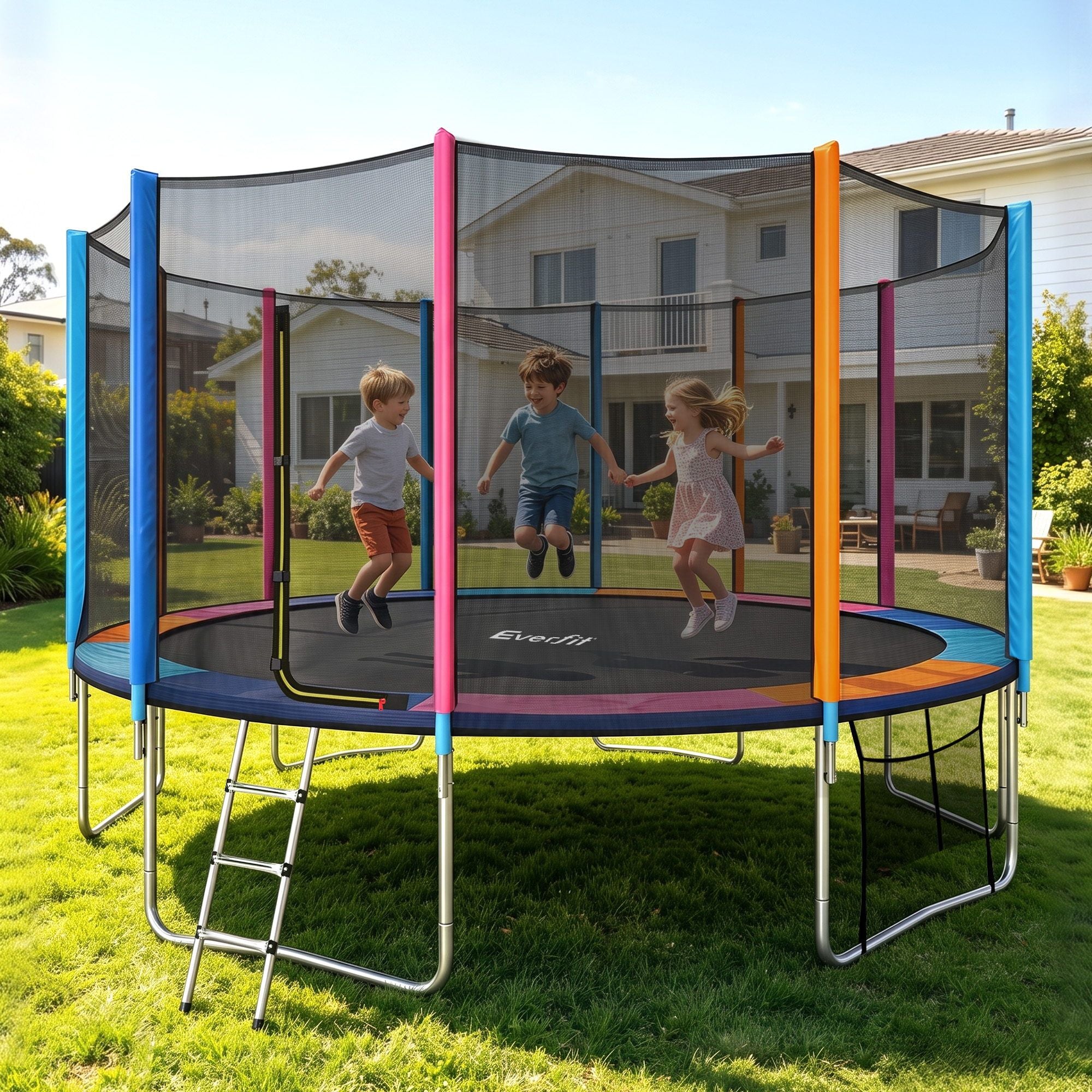 Everfit 16FT Kids Trampoline with Safety Enclosure Net, Ladder and Padding