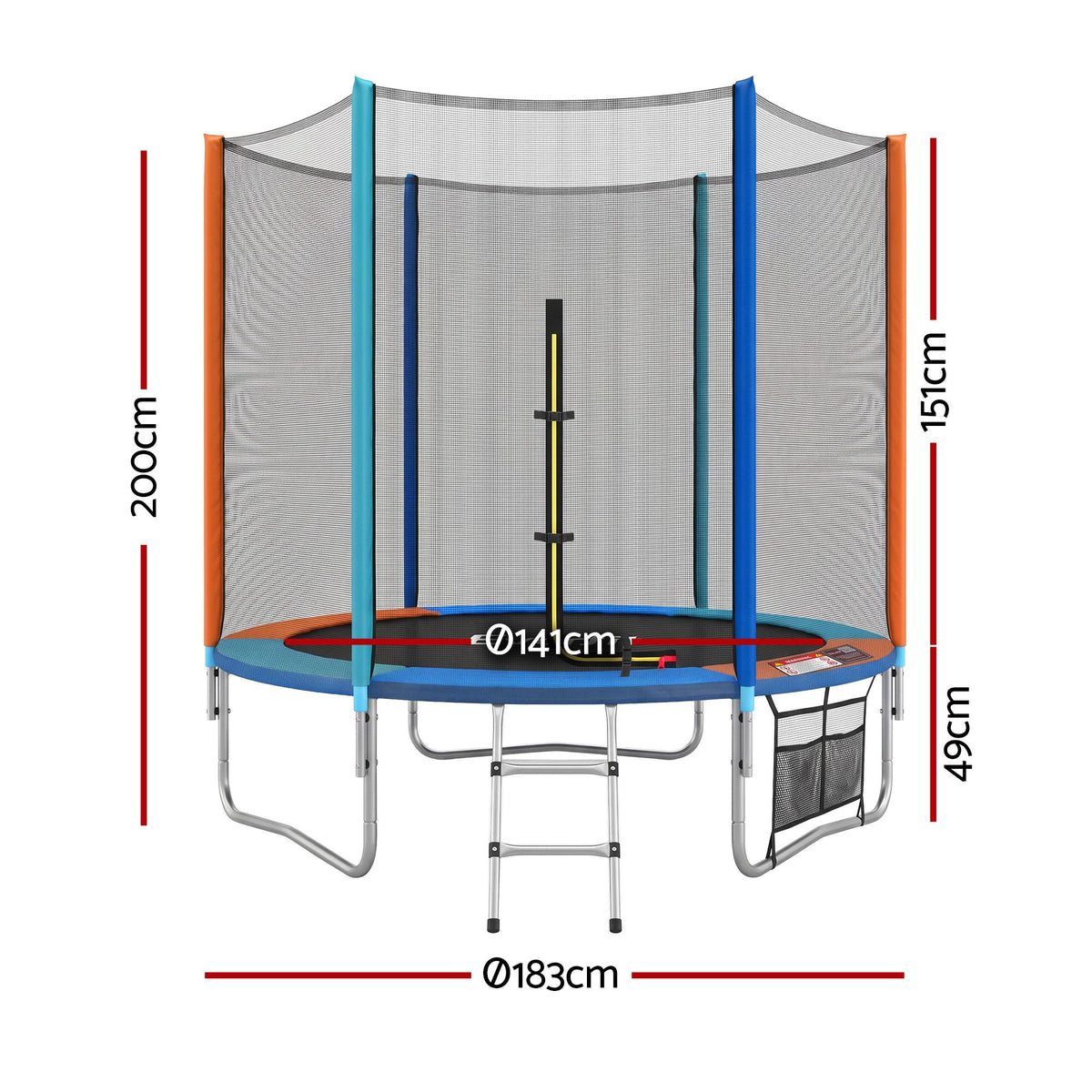 6ft Kids Trampoline with Enclosure Net and Storage Bag, 1yr Warr