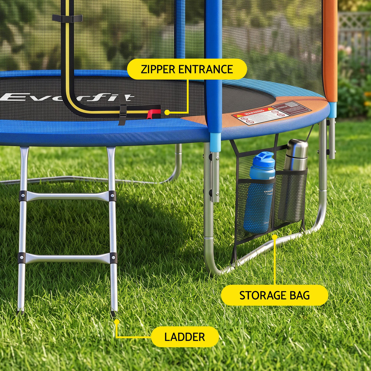 6ft Kids Trampoline with Enclosure Net and Storage Bag, 1yr Warr