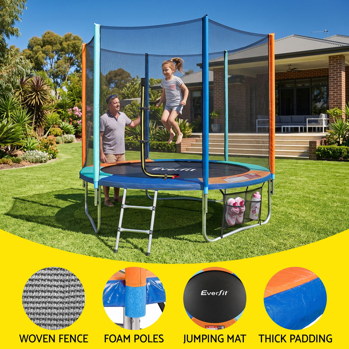 6ft Kids Trampoline with Enclosure Net and Storage Bag, 1yr Warr