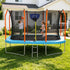 12FT Kids Trampoline Rectangle Rebounder with Basketball Set Blue