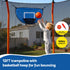 12FT Kids Trampoline Rectangle Rebounder with Basketball Set Blue
