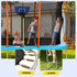 12FT Kids Trampoline Rectangle Rebounder with Basketball Set Blue