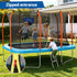 12FT Kids Trampoline Rectangle Rebounder with Basketball Set Blue